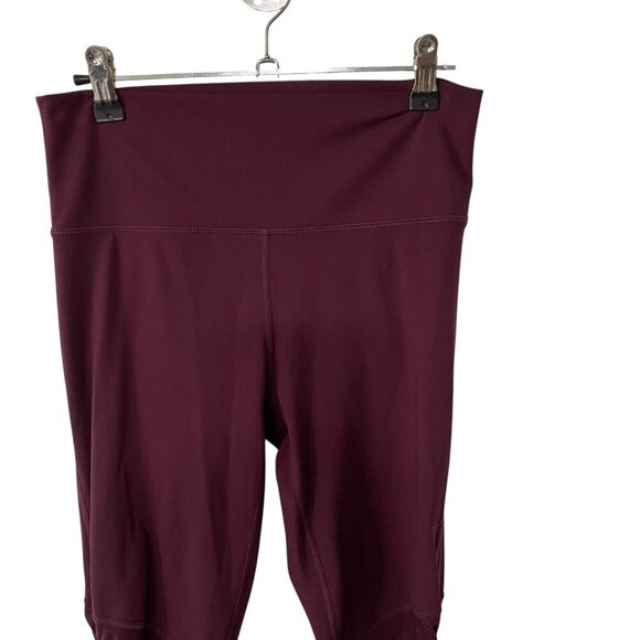 Fabletics Ruched Leggings Size Medium Burgundy Gym Yoga Active High Waisted - Picture 5 of 9